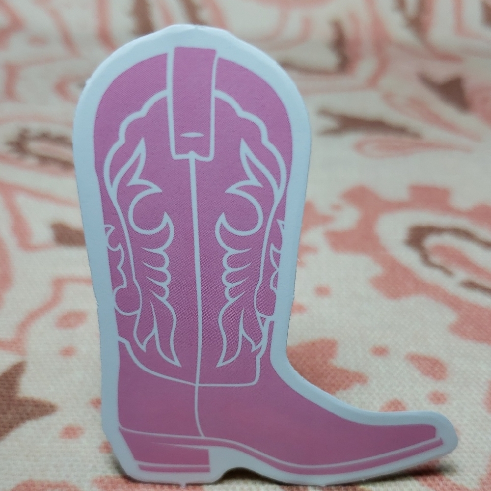 Pink Western Boot Sticker Cowgirl Stickers Equestrian Stickers (i)